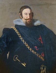 De Hertog van Olivares (detail van het bovenlichaam) door Diego Velázquez